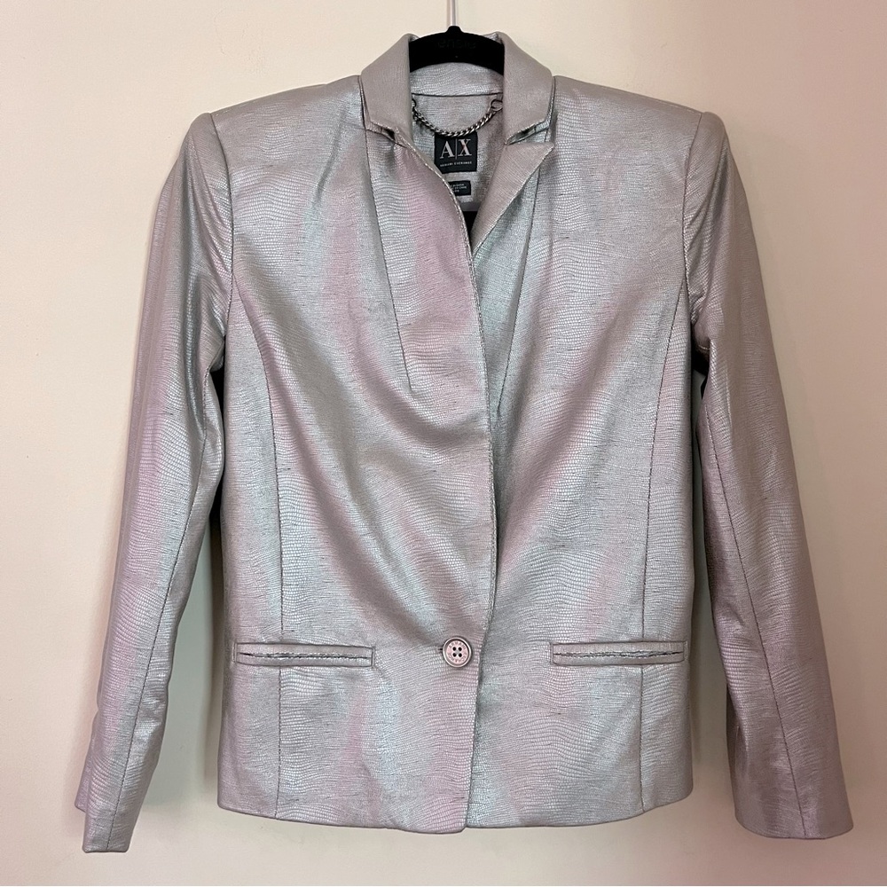 Armani Exchange Metallic Y2K Style Blazer Jacket Size XS